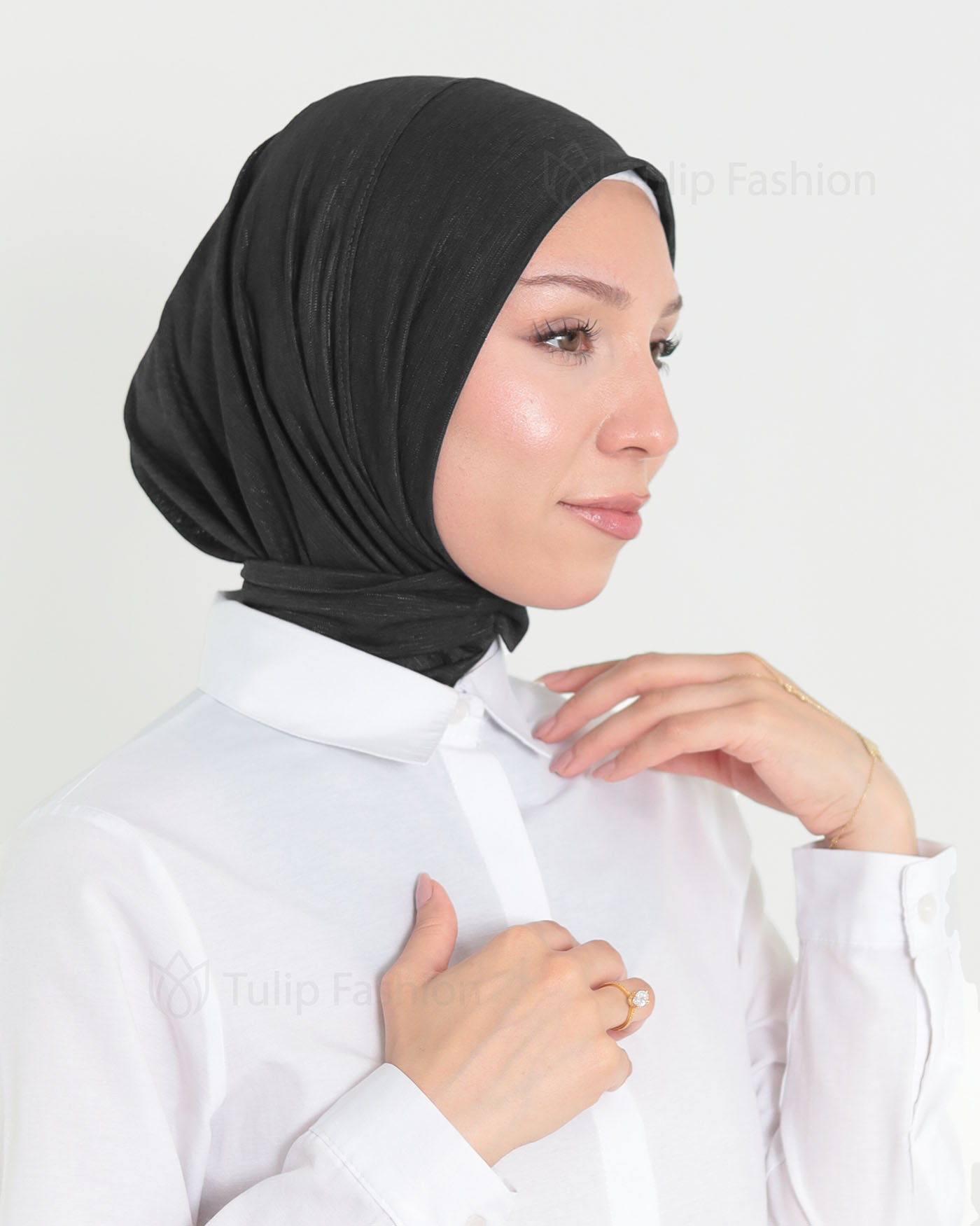 Hijab - instant lycra mottled - Black