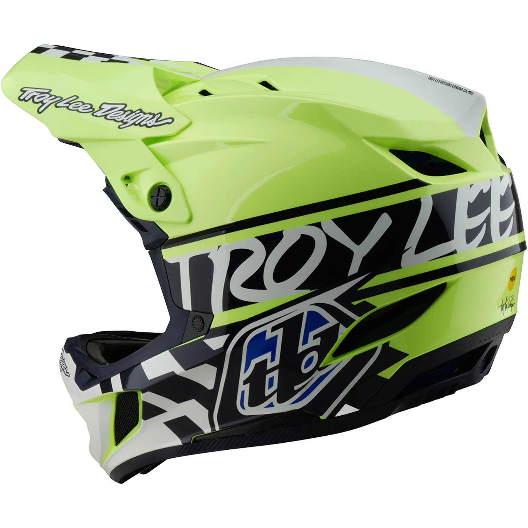 TLD D4 Polyacrylite MIPS Helmet Fifty-50 - Navy/Glo Yellow Size M - 3