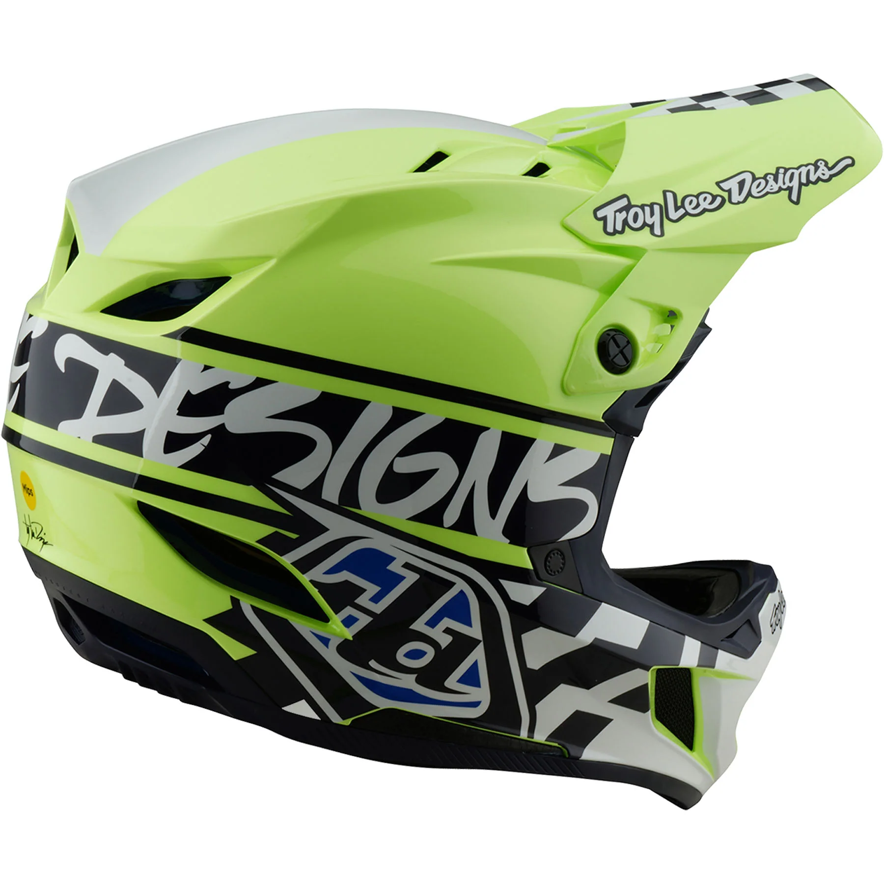 TLD D4 Polyacrylite MIPS Helmet Fifty-50 - Navy/Glo Yellow Size M - 5