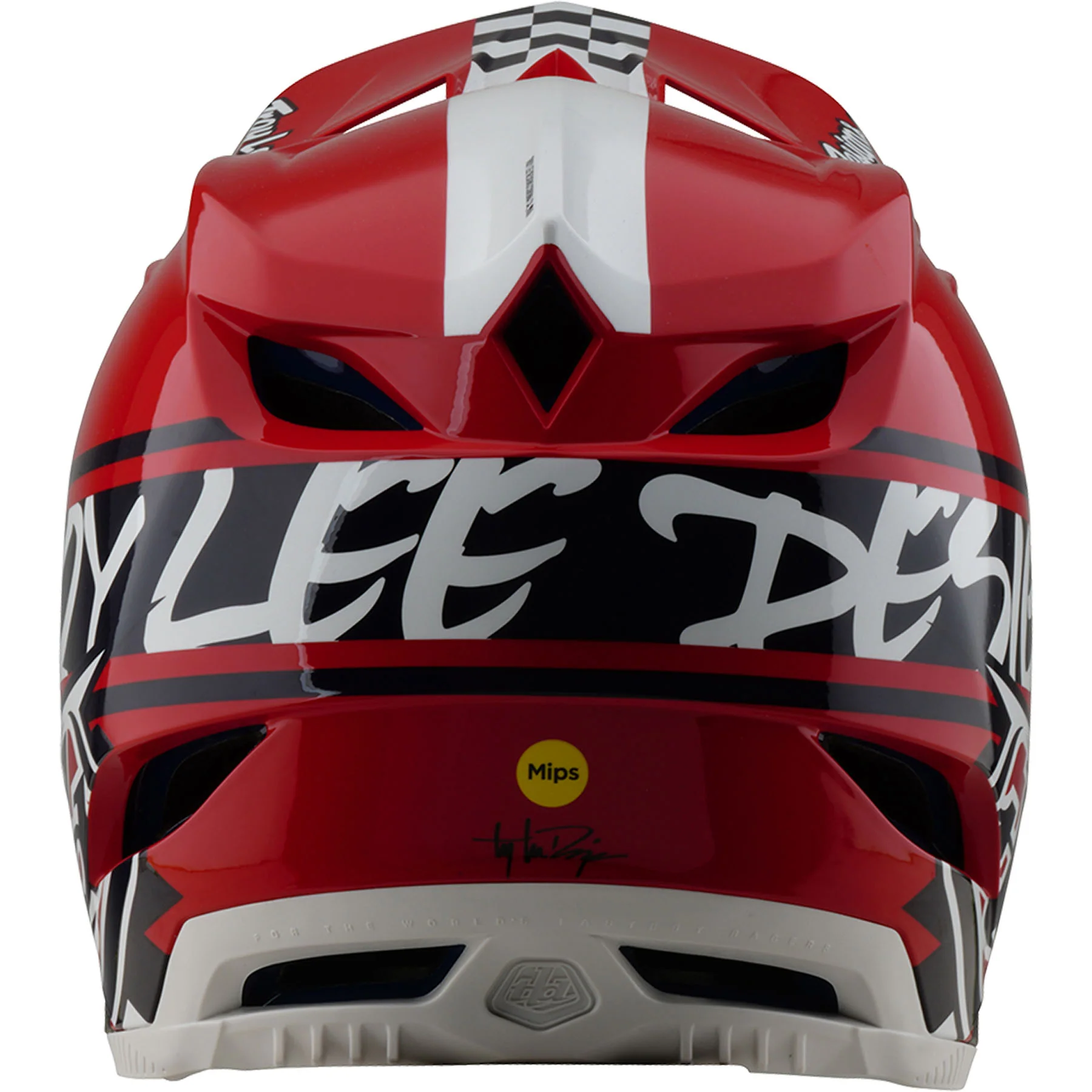 TLD D4 Polyacrylite MIPS Helmet Fifty-50 - White/Red Size  M - 5