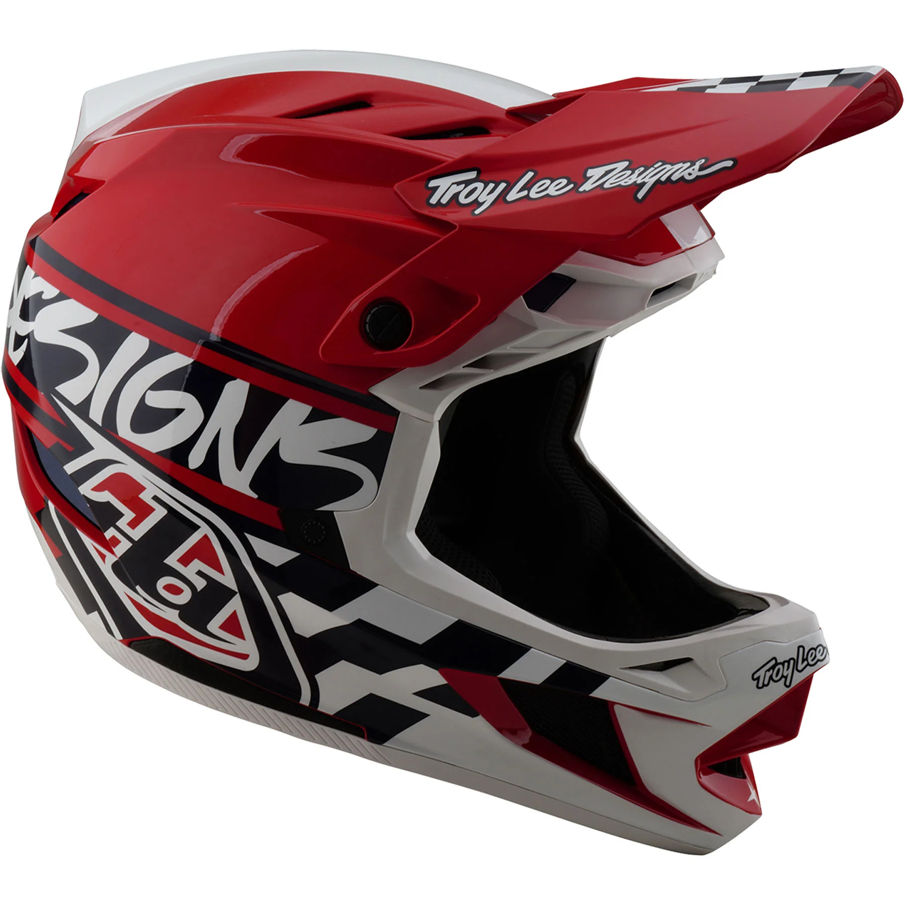 TLD D4 Polyacrylite MIPS Helmet Fifty-50 - White/Red Size  M - 2