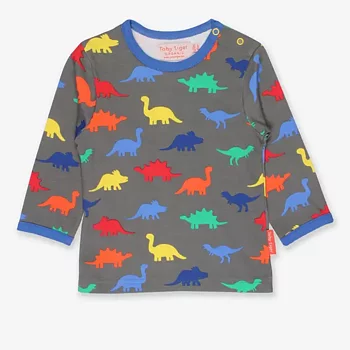 Långärmad tröja med dino-tryck ekologisk bomull från Toby Tiger GmbH