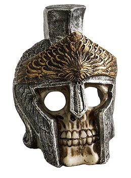 Dödskalle med romersk hjälm  12x11x15,5 cm