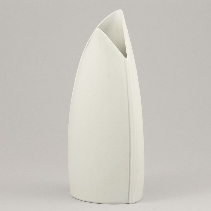 スティグ・リンドベリ Endivシリーズ フォルムが草を思わせる白い花瓶 Vase 1956年 18cm (2)