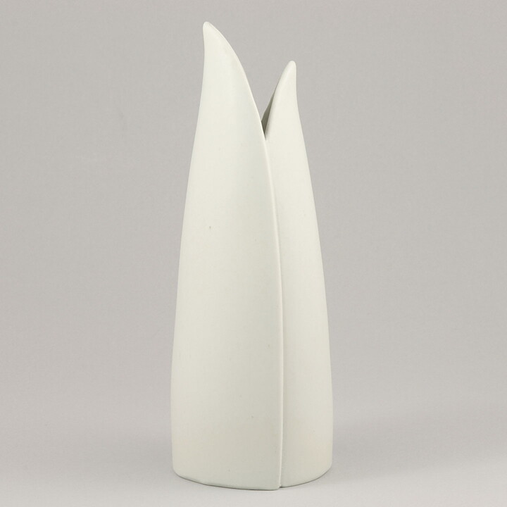 スティグ・リンドベリ Endivシリーズ フォルムが草を思わせる白い花瓶 Vase 1956年 18cm (2)