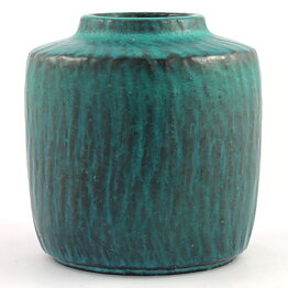 Gunnar Nylund (1959) Petroleum Green Sturdy Vase 14 cm