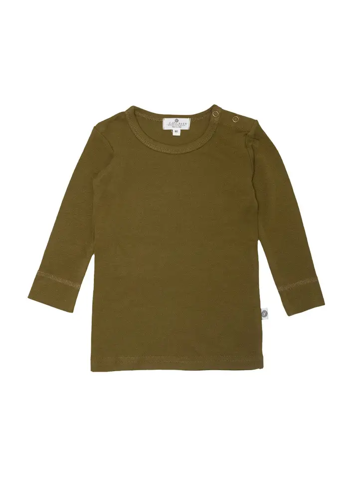 Ullunderställ - mjuk skön tröja i merinoull från Lille Barn - fir green