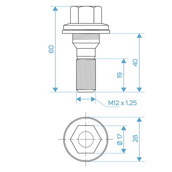 Hjulbultar M12x1.25 - Original Peugeot & Citroën | Geomet | Platt Bricka | Carbonado
