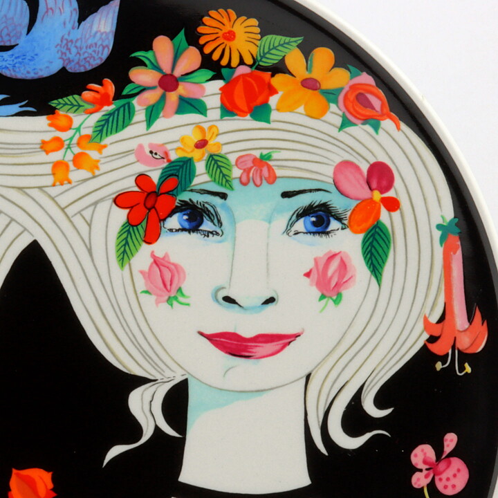 スティグ・リンドベリ  双子の装飾皿 Art Plate 1980年  25cm (2)