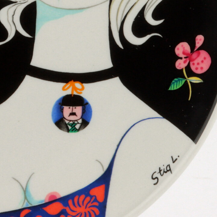スティグ・リンドベリ  双子の装飾皿 Art Plate 1980年  25cm (2)