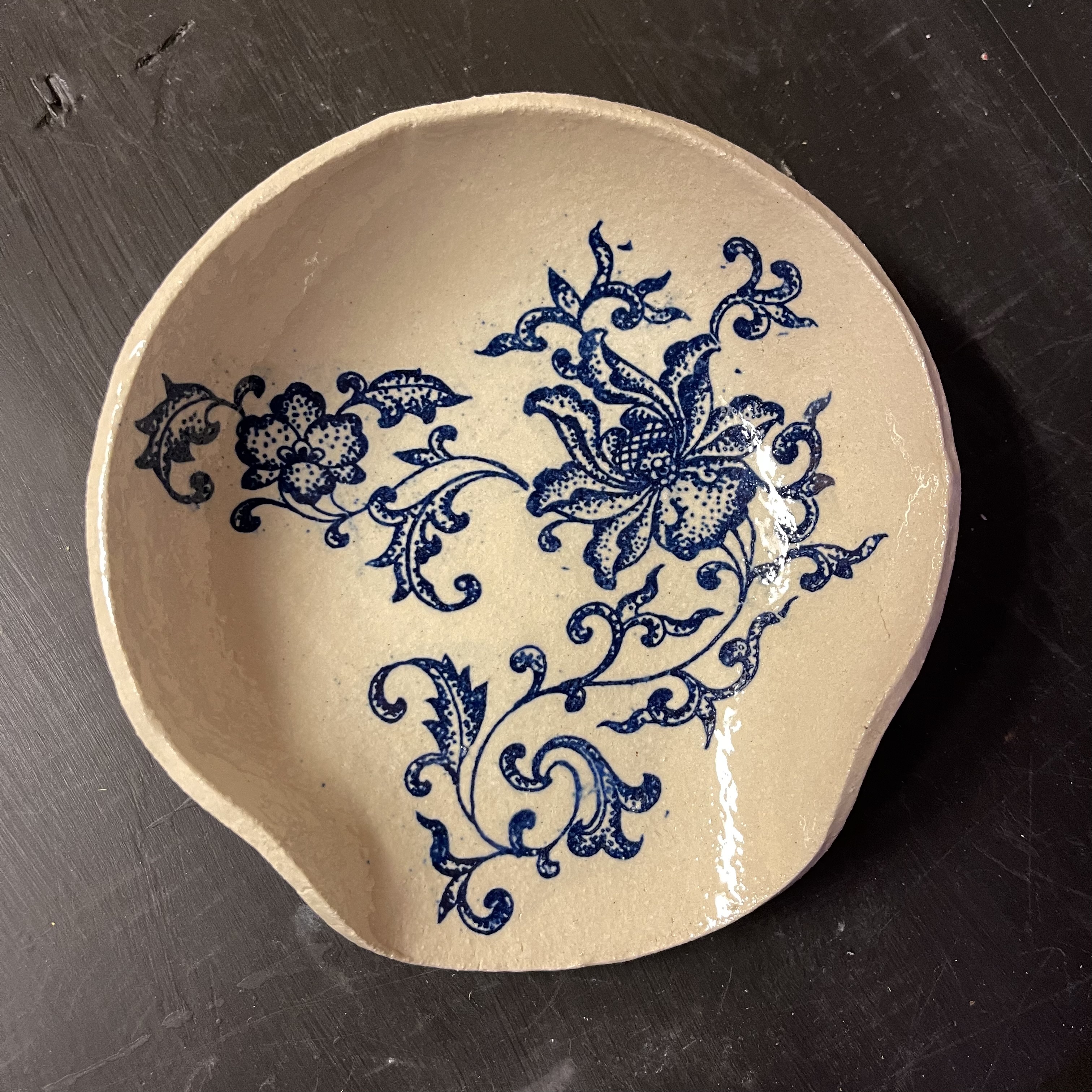 Spoonrest med Blå Blomster - 5