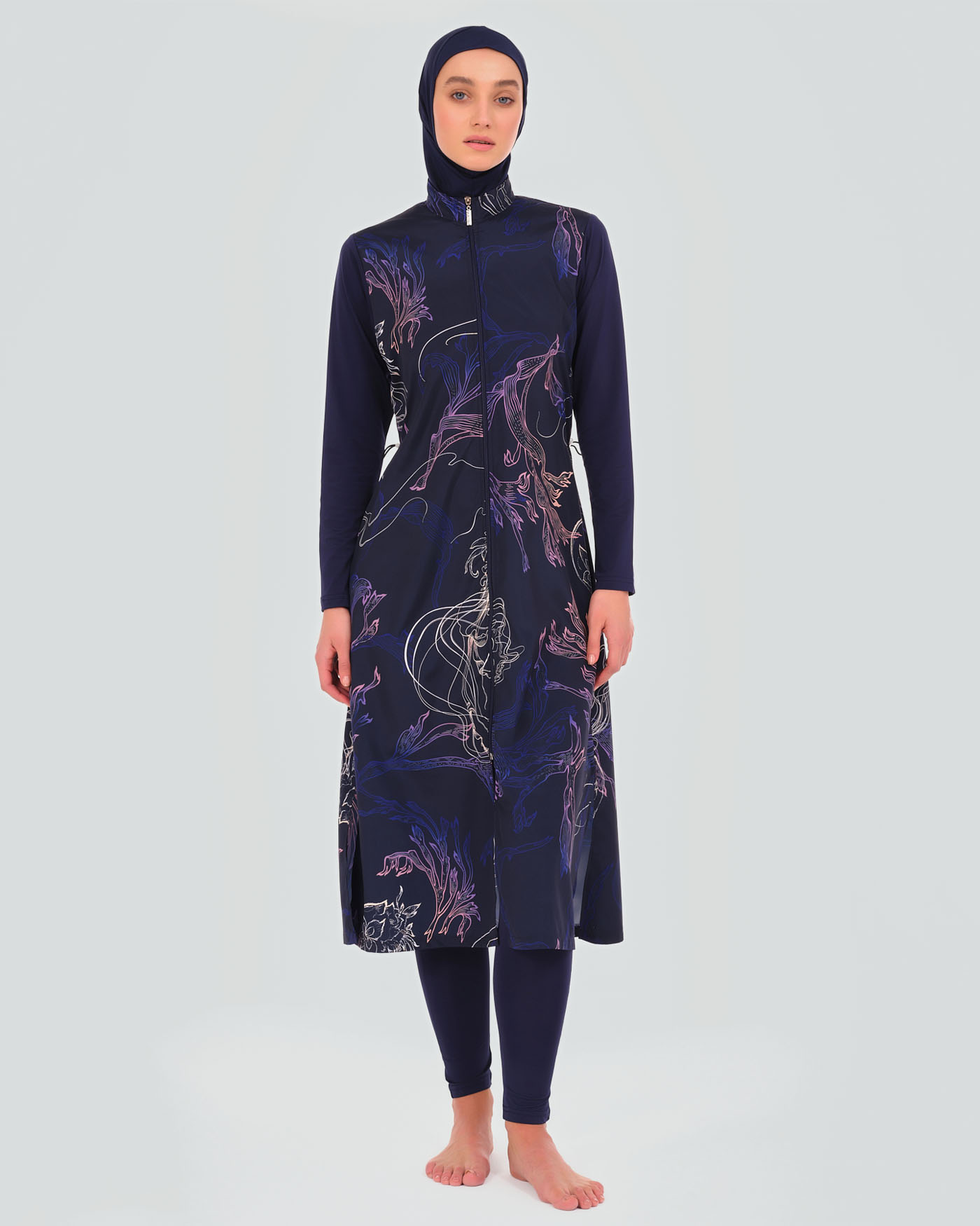 Muslim Swimsuit with hijab - Midnight Blue - 3