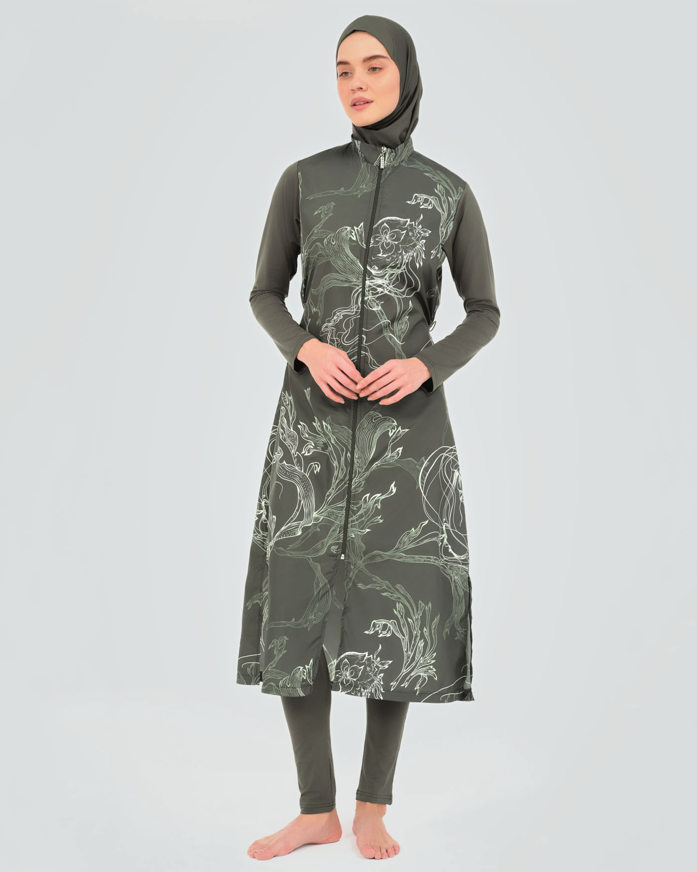 Muslim Swimsuit with hijab - Olive Green