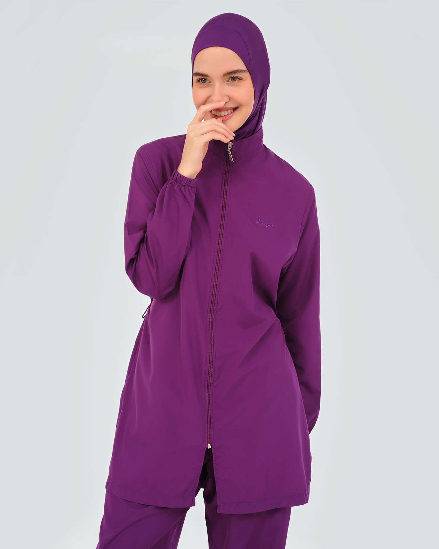 Muslim Swimsuit with hijab - Purple - 7