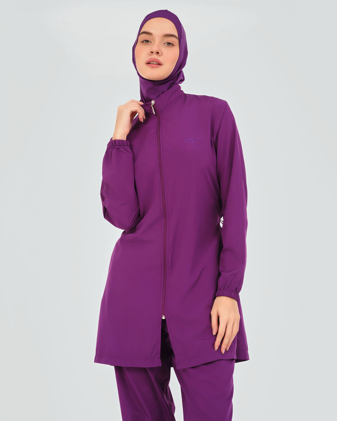 Muslim Swimsuit with hijab - Purple - 5