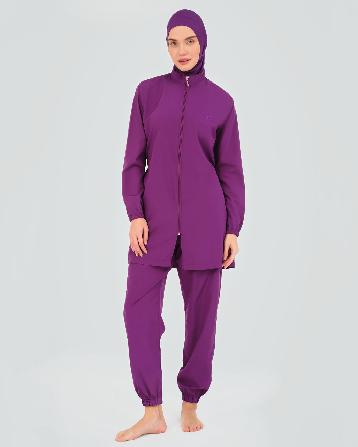 Muslim Swimsuit with hijab - Purple - 4