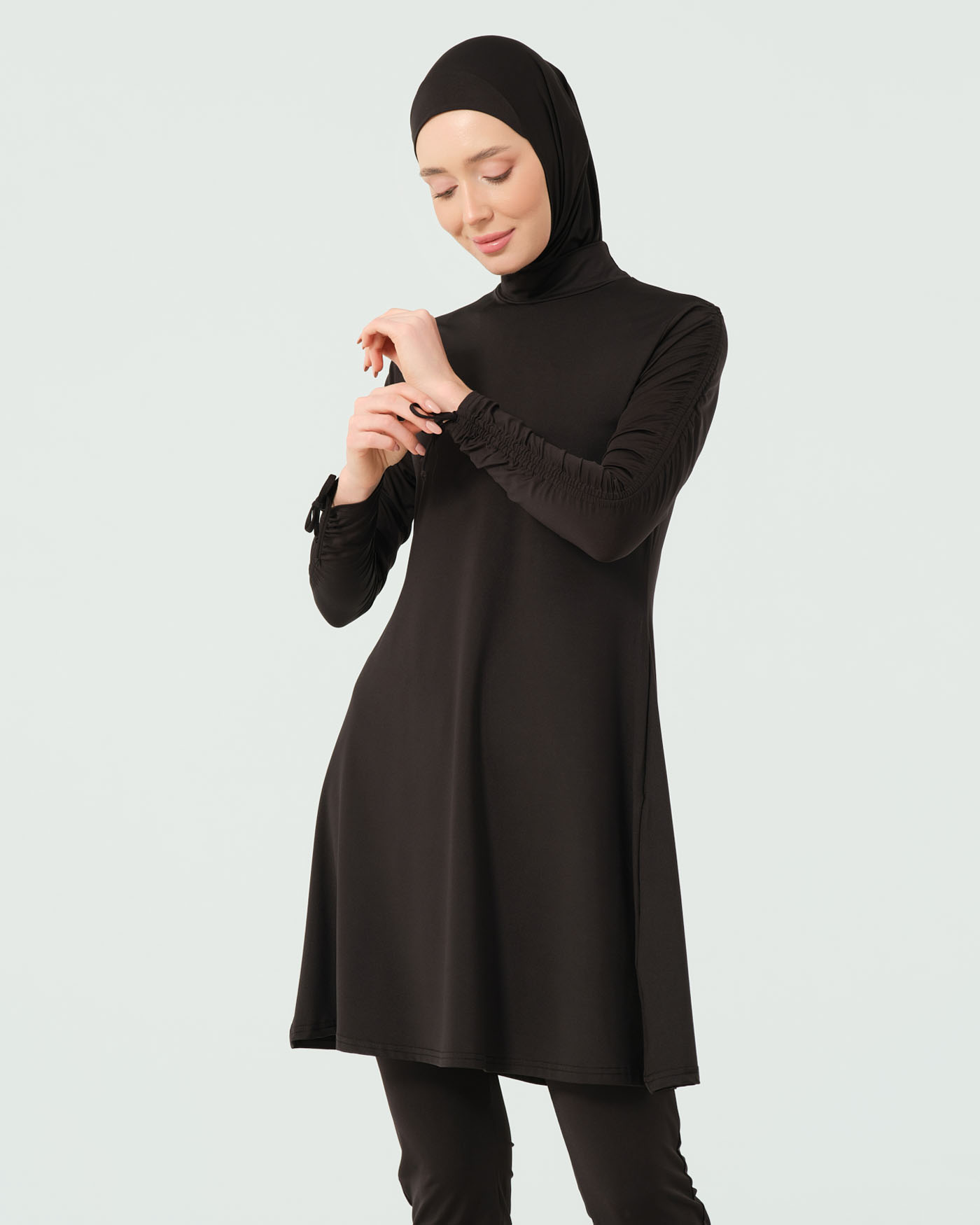 Muslim Swimsuit with hijab - Black - 5