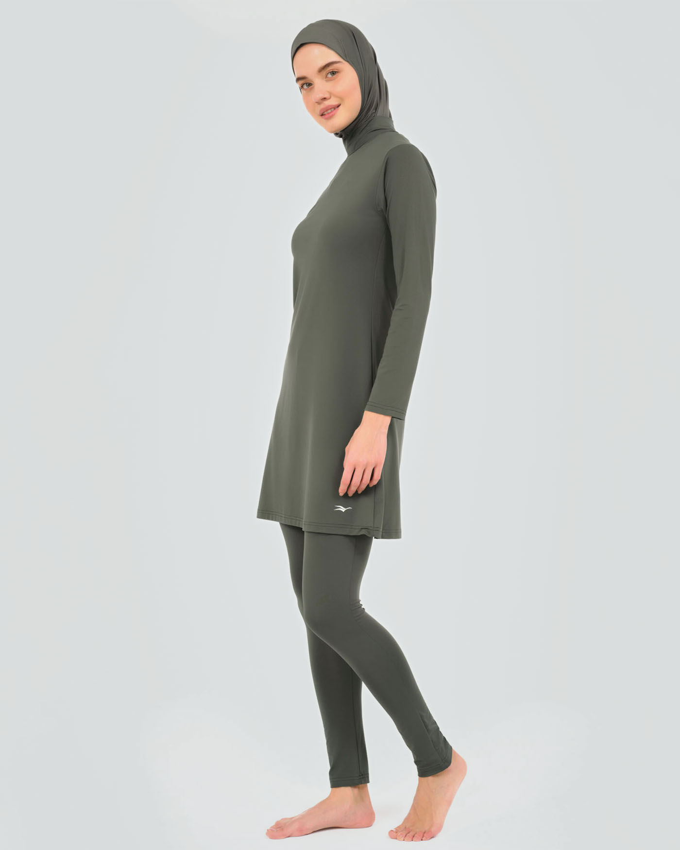 Muslim Swimsuit with hijab - Olive Green - 2