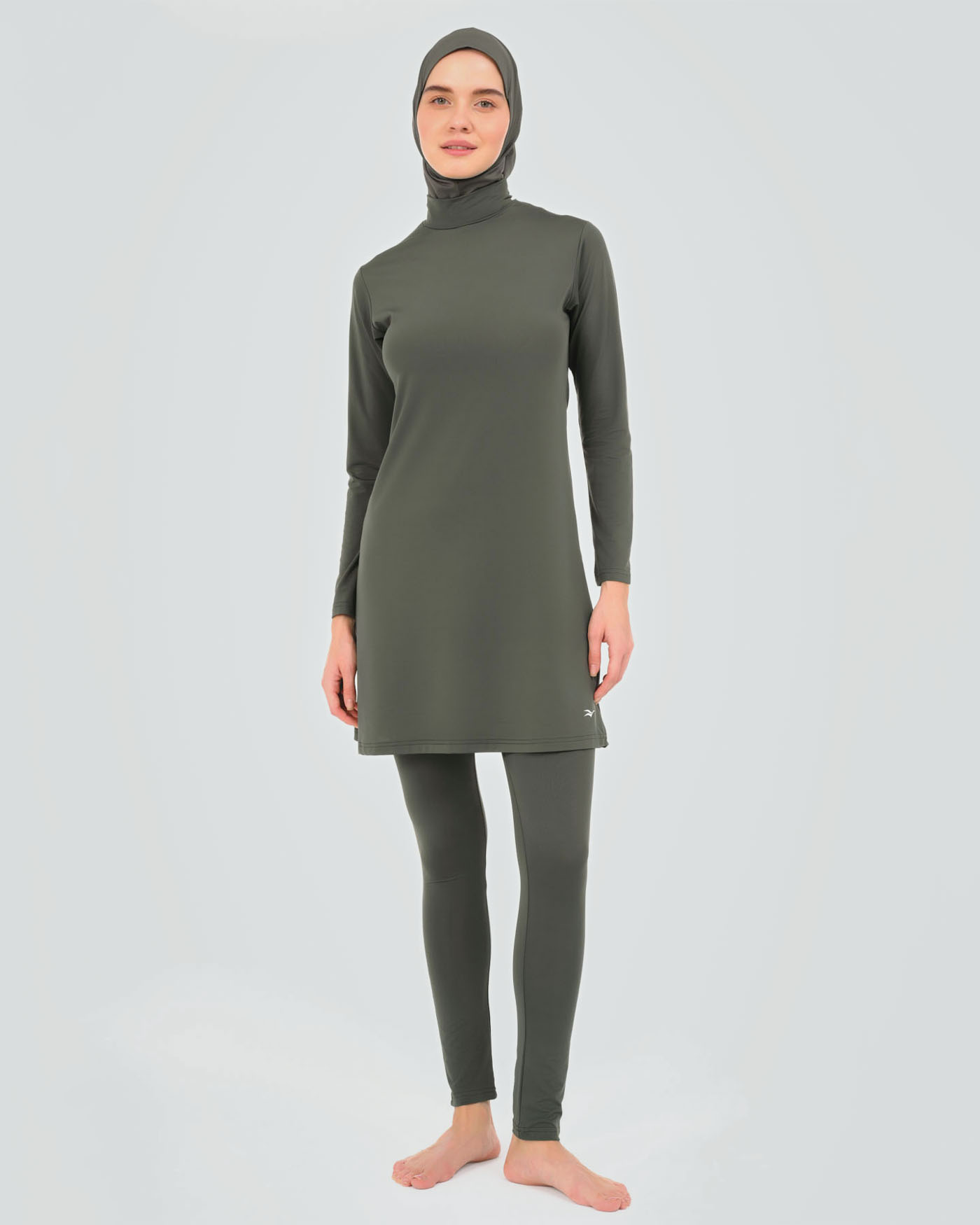 Muslim Swimsuit with hijab - Olive Green - 4