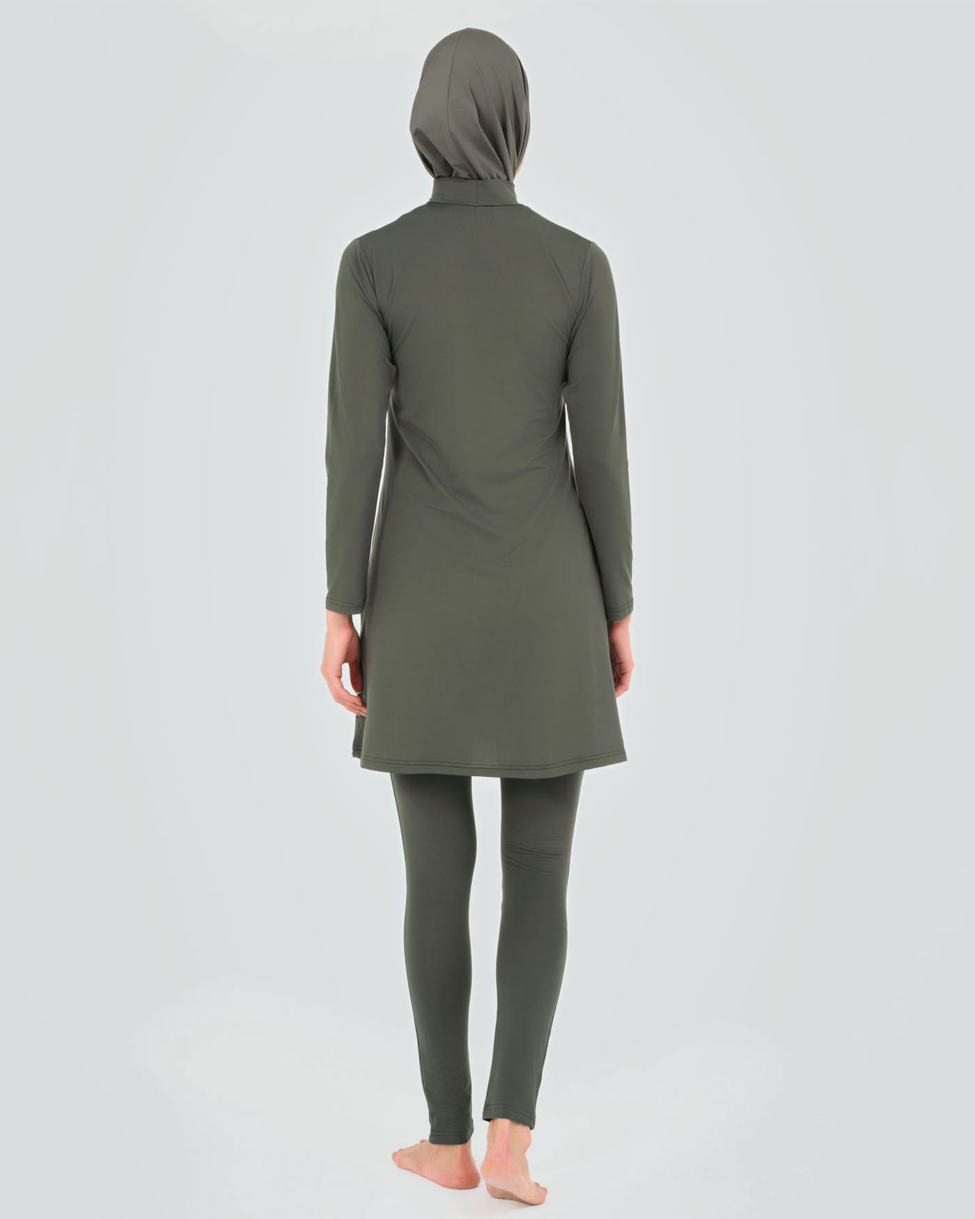Muslim Swimsuit with hijab - Olive Green - 3