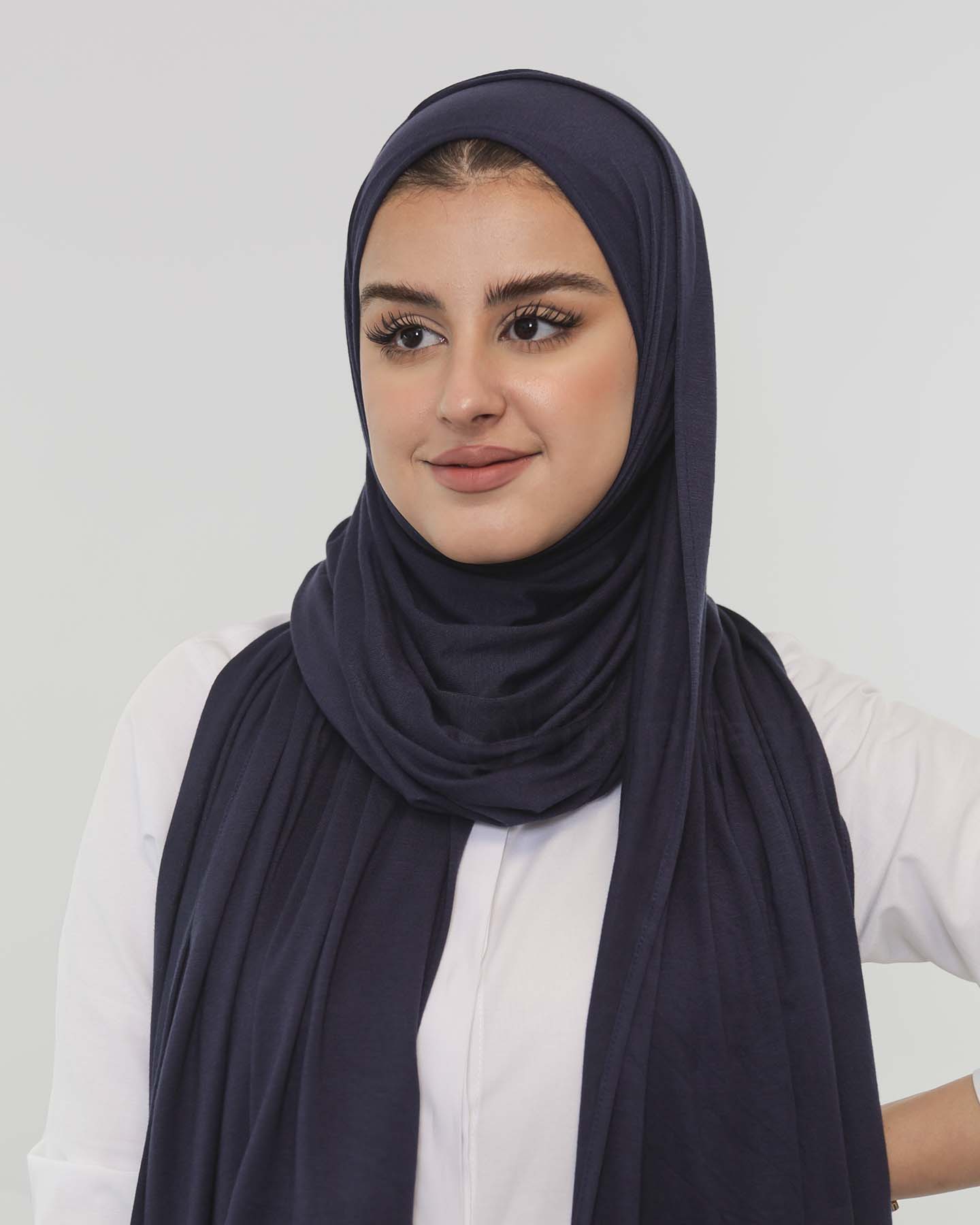 Premium Jersey Mini Hijab - Midnight Blue - 2