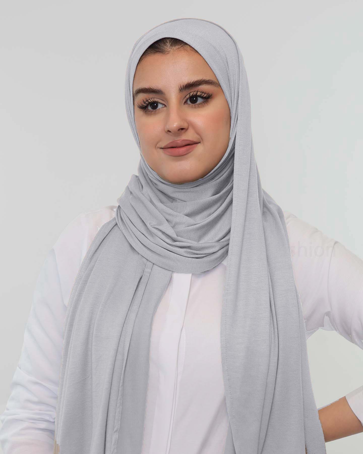 Premium Jersey Mini Hijab - Light Gray - 2