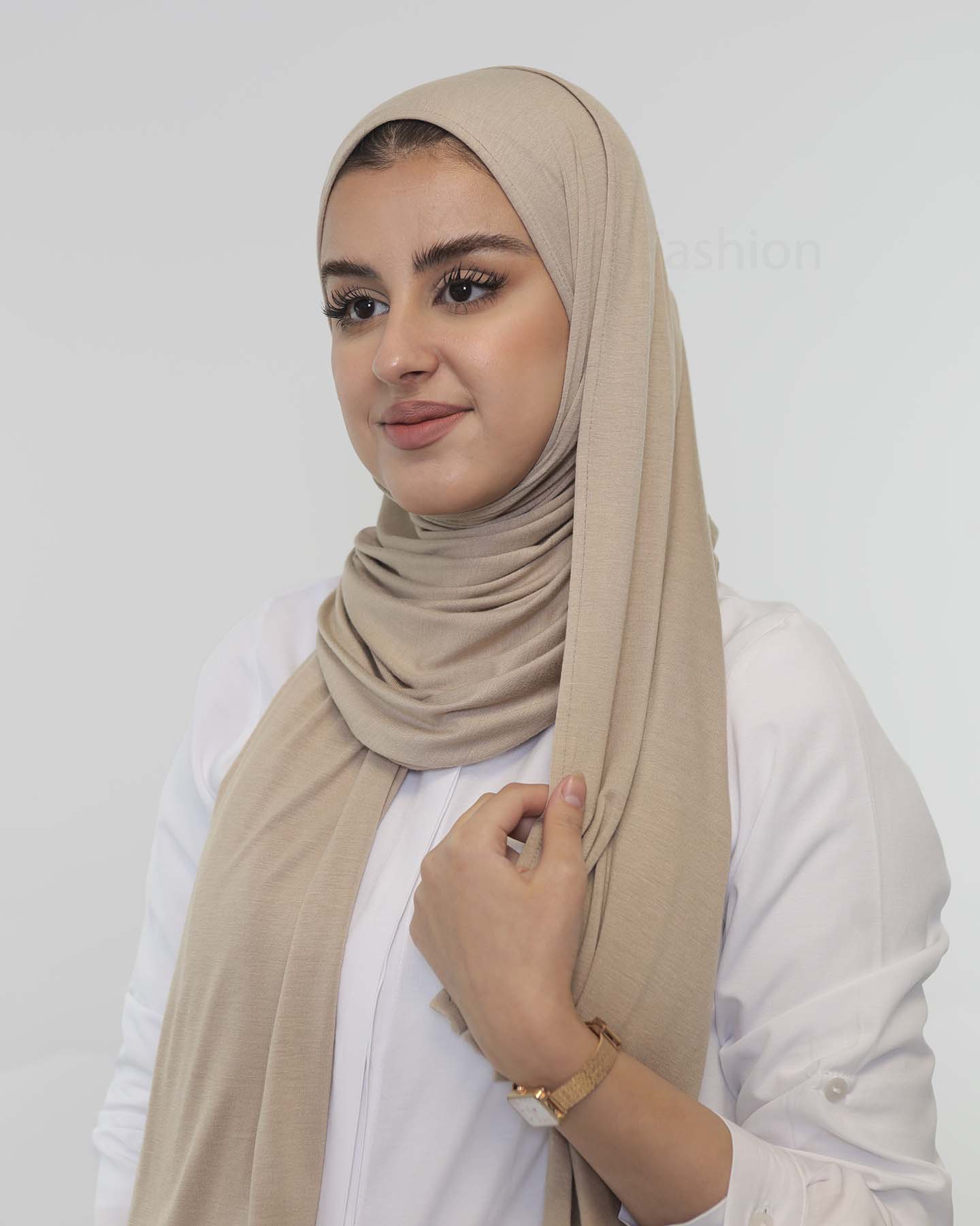 Premium Jersey Mini Hijab - Nude Beige