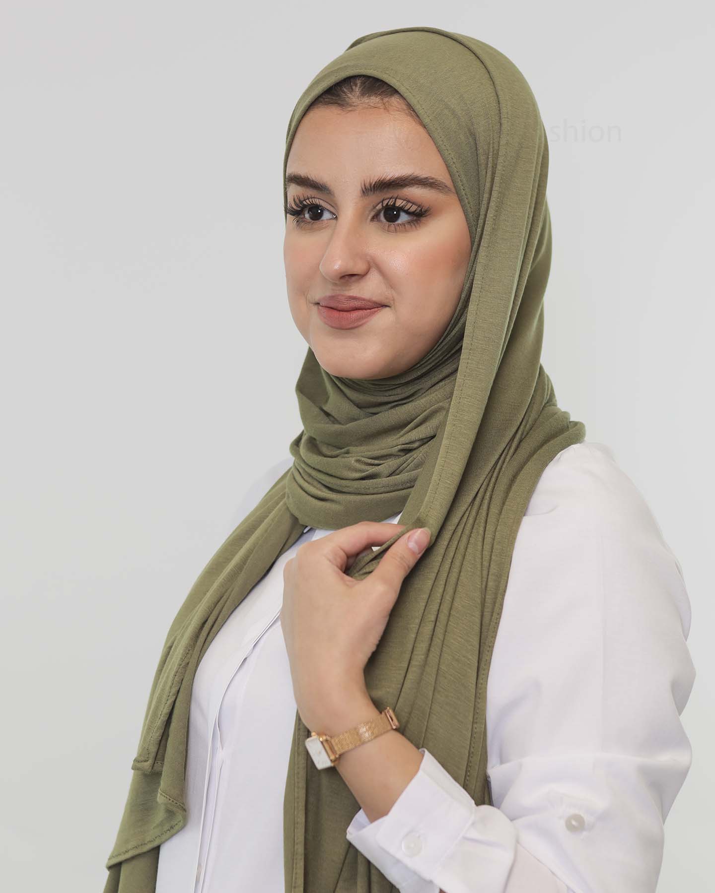 Premium Jersey Mini Hijab - Olive Green