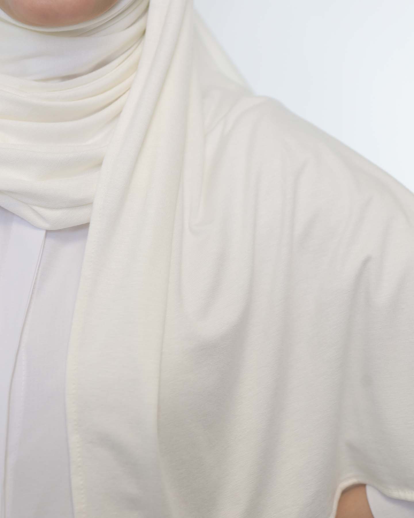 Premium Jersey Mini Hijab - Off-White - 3