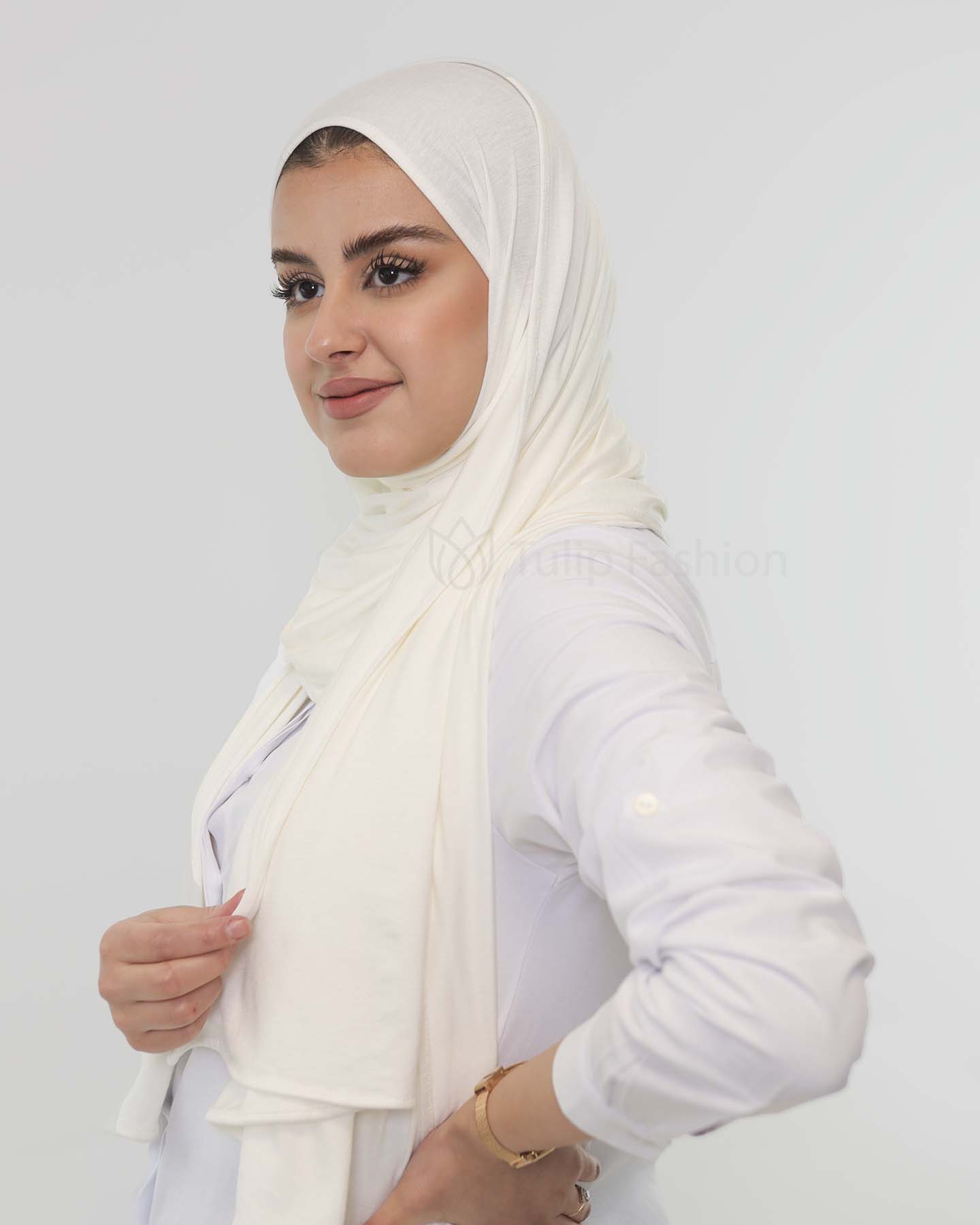 Premium Jersey Mini Hijab - Off-White - 2