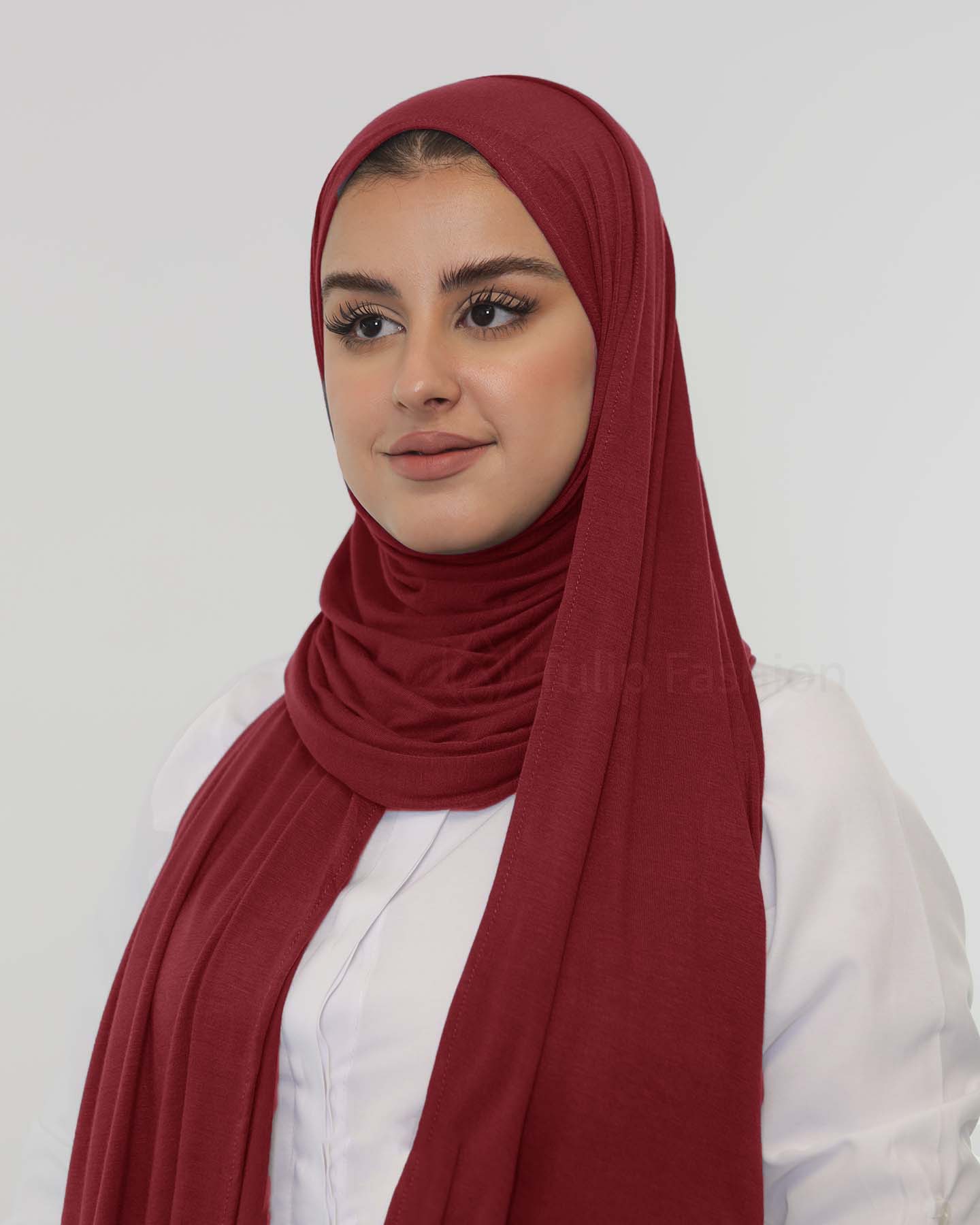 Premium Jersey Mini Hijab - Maroon - 2