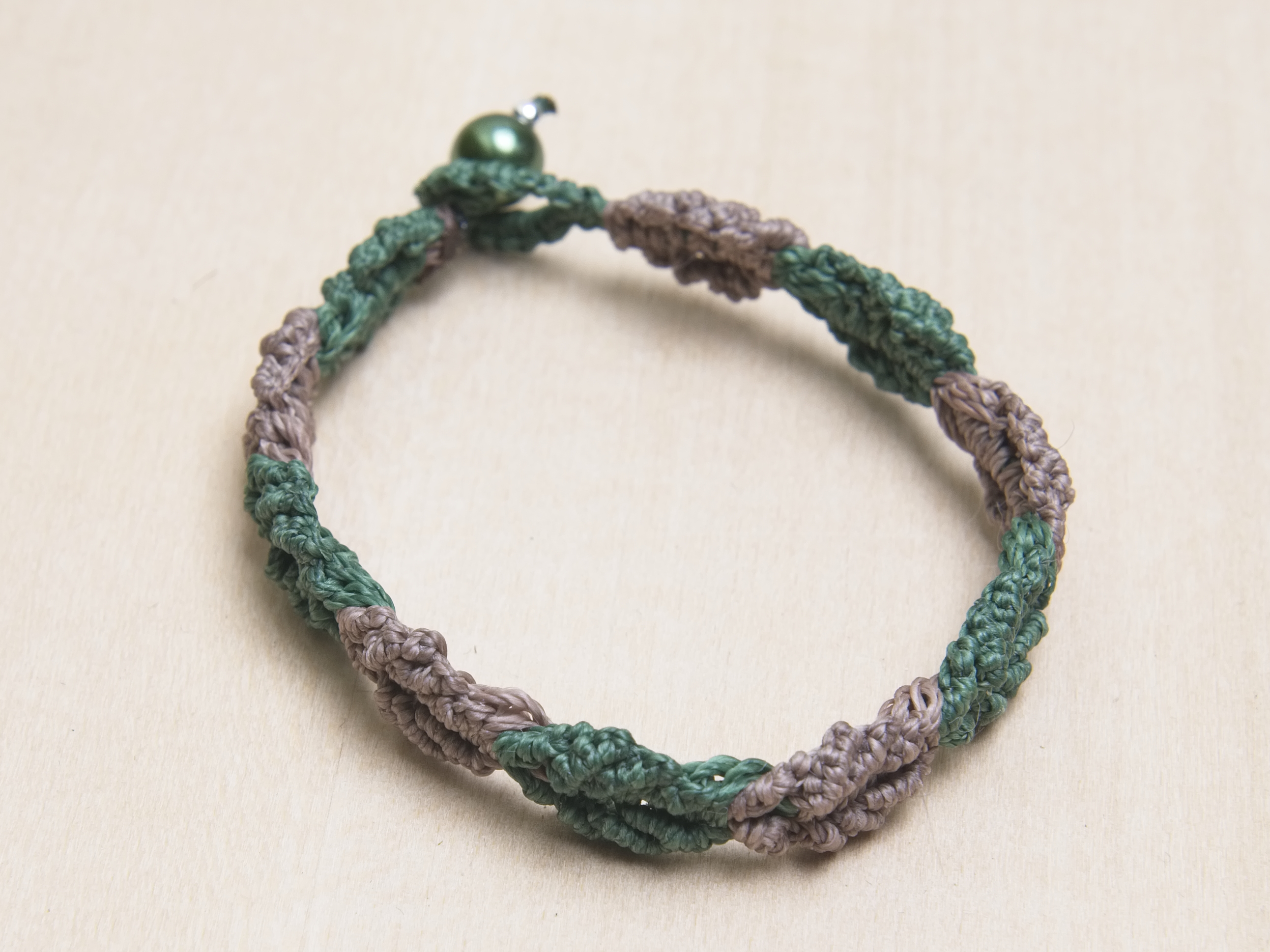 Micromakrame armband - löv