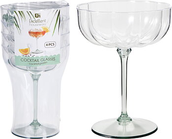 Cocktailglas i plast 240 ml - 4st