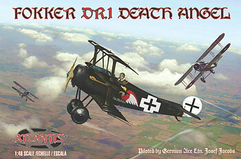 1/48  Fokker DR.1 Death Angel with Trading Card Piloted by German Ave Ltn. Josef Jacobs