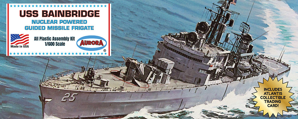 1/600 USS Bainbridge Nuclear Powered Guided Missile Frigate w Trading Card