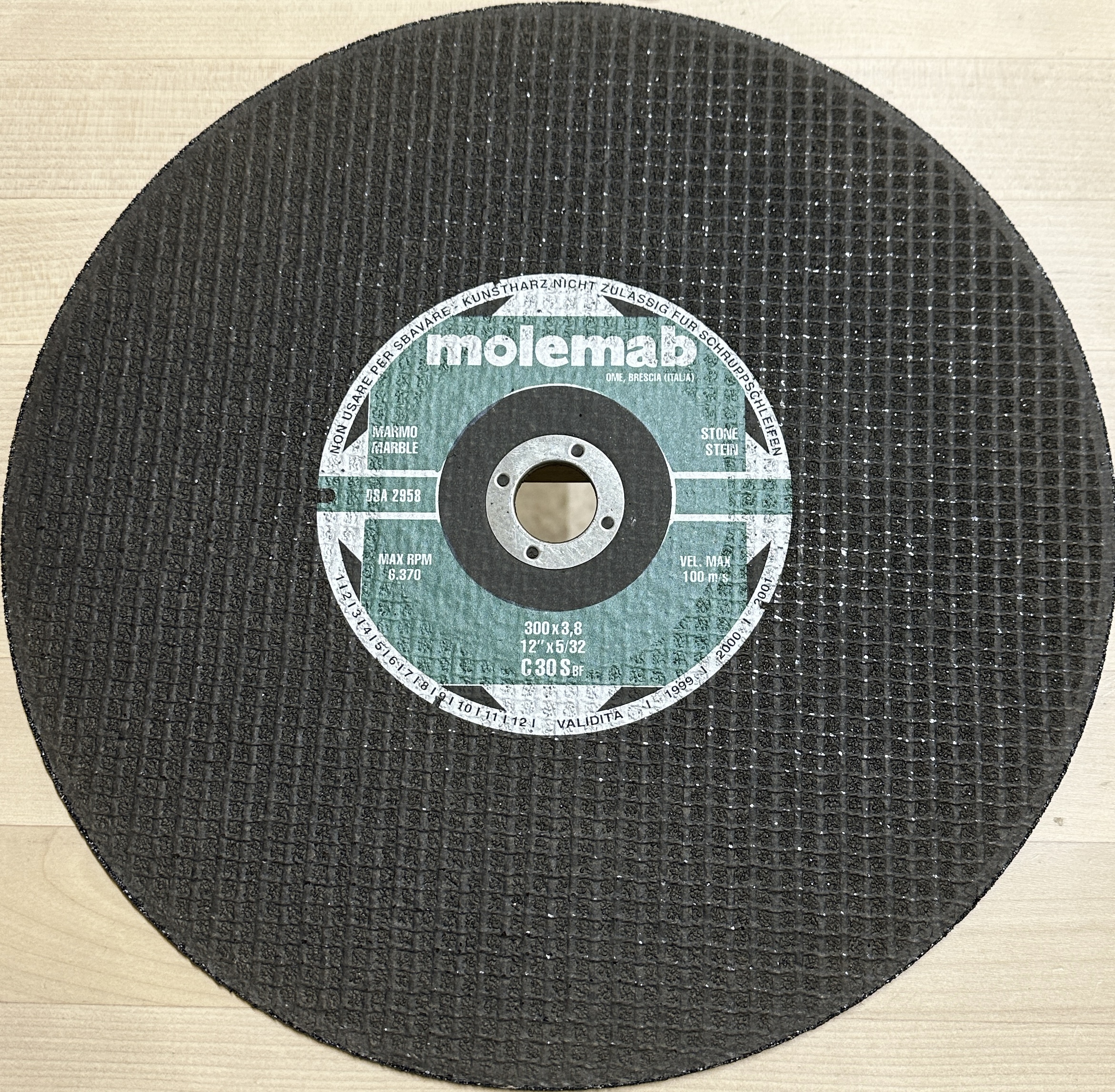 Molemab kapskiva, "sten" 300 x 3,0 x 22,2 mm (12")