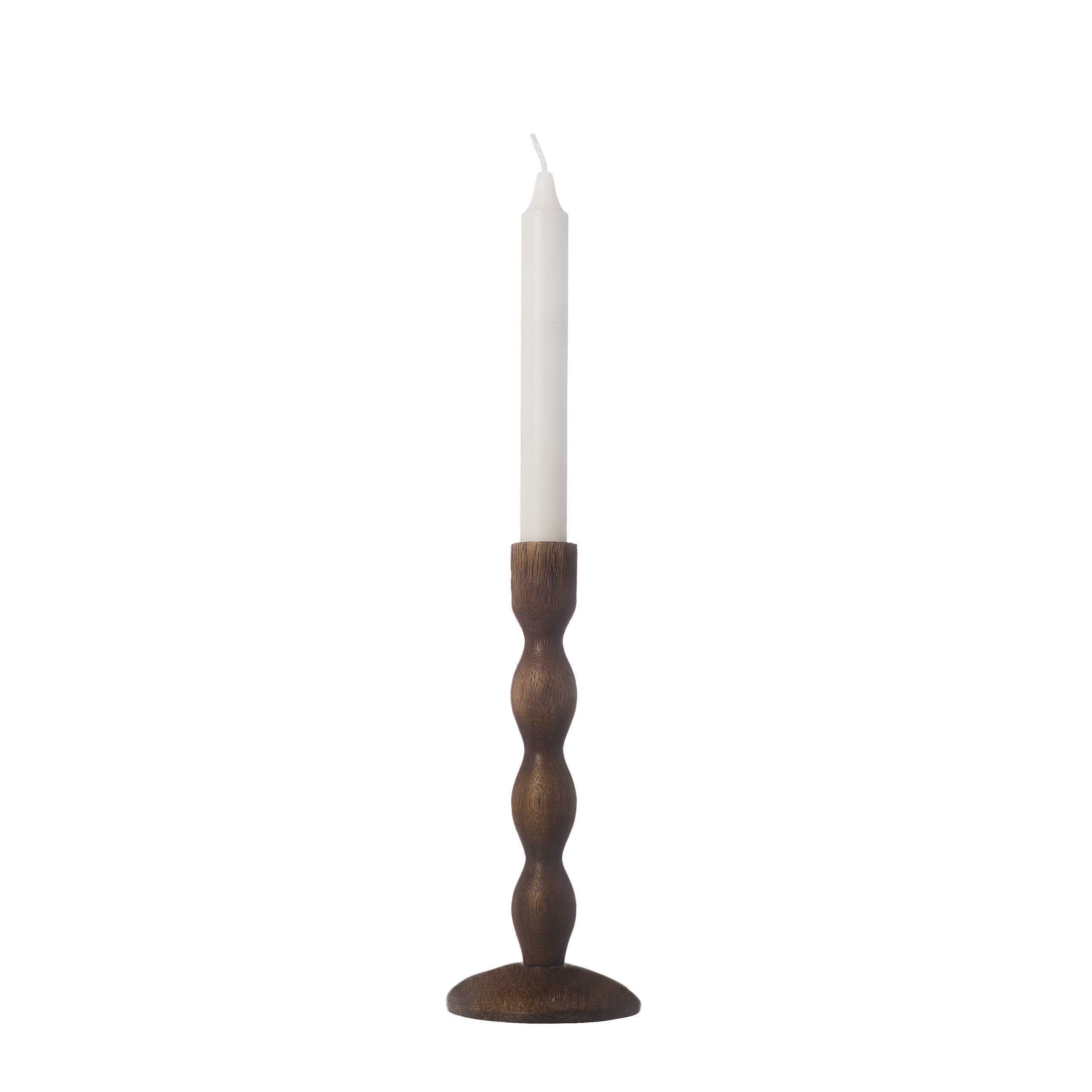 ERNST Ljusstake i mörkt trä (Höjd: 21cm)