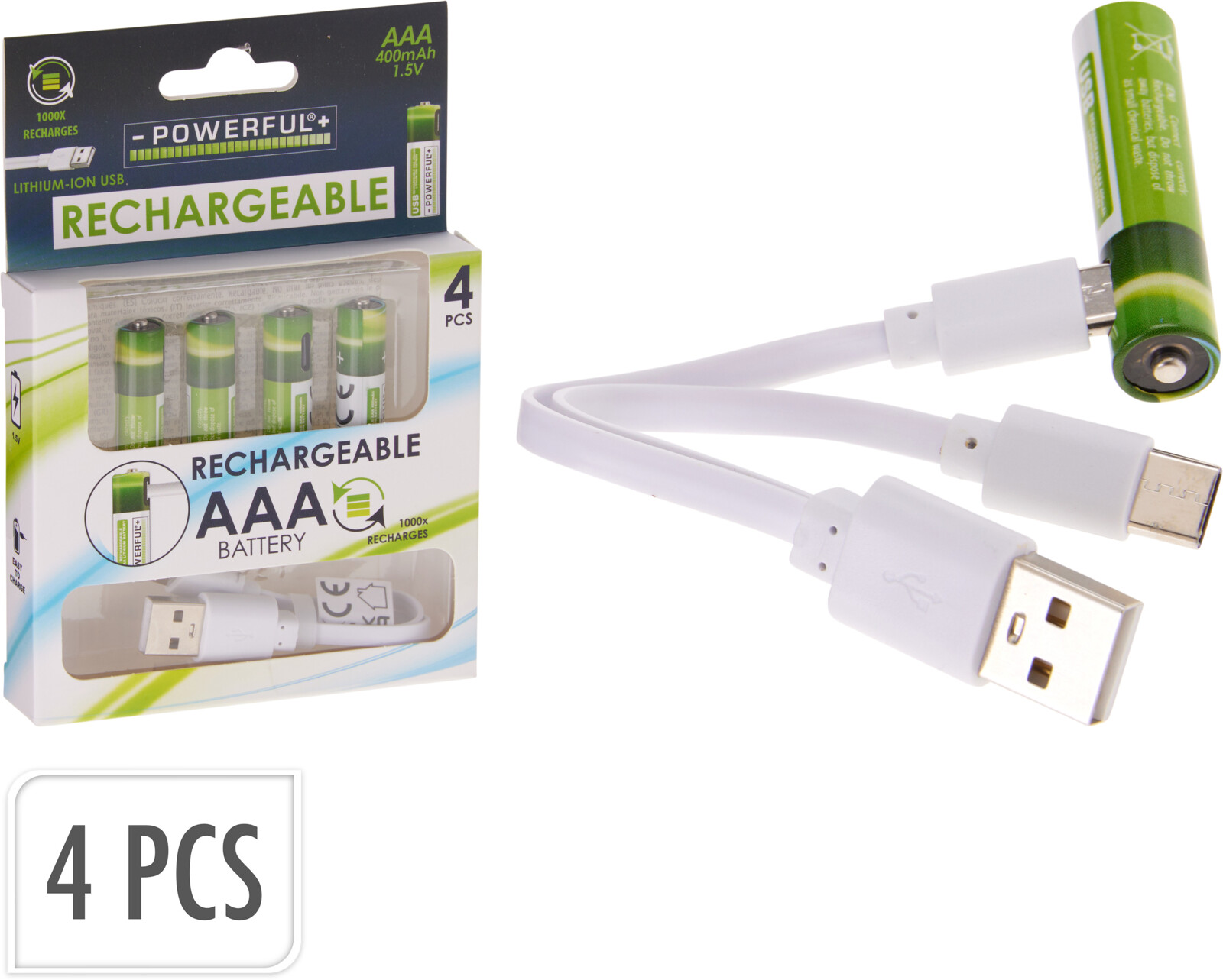 Batteri AAA USB-C uppladdningsbart – 4-pack