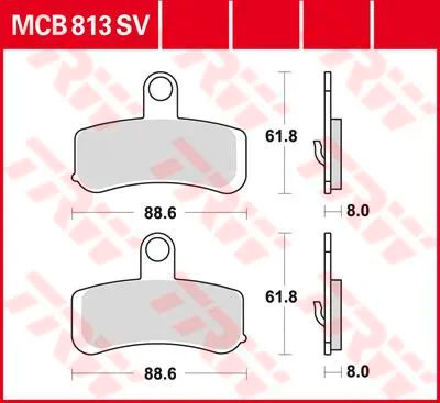 Bromsbelägg TRW  fram MCB813SV "ETT EXEMPLAR" - 2
