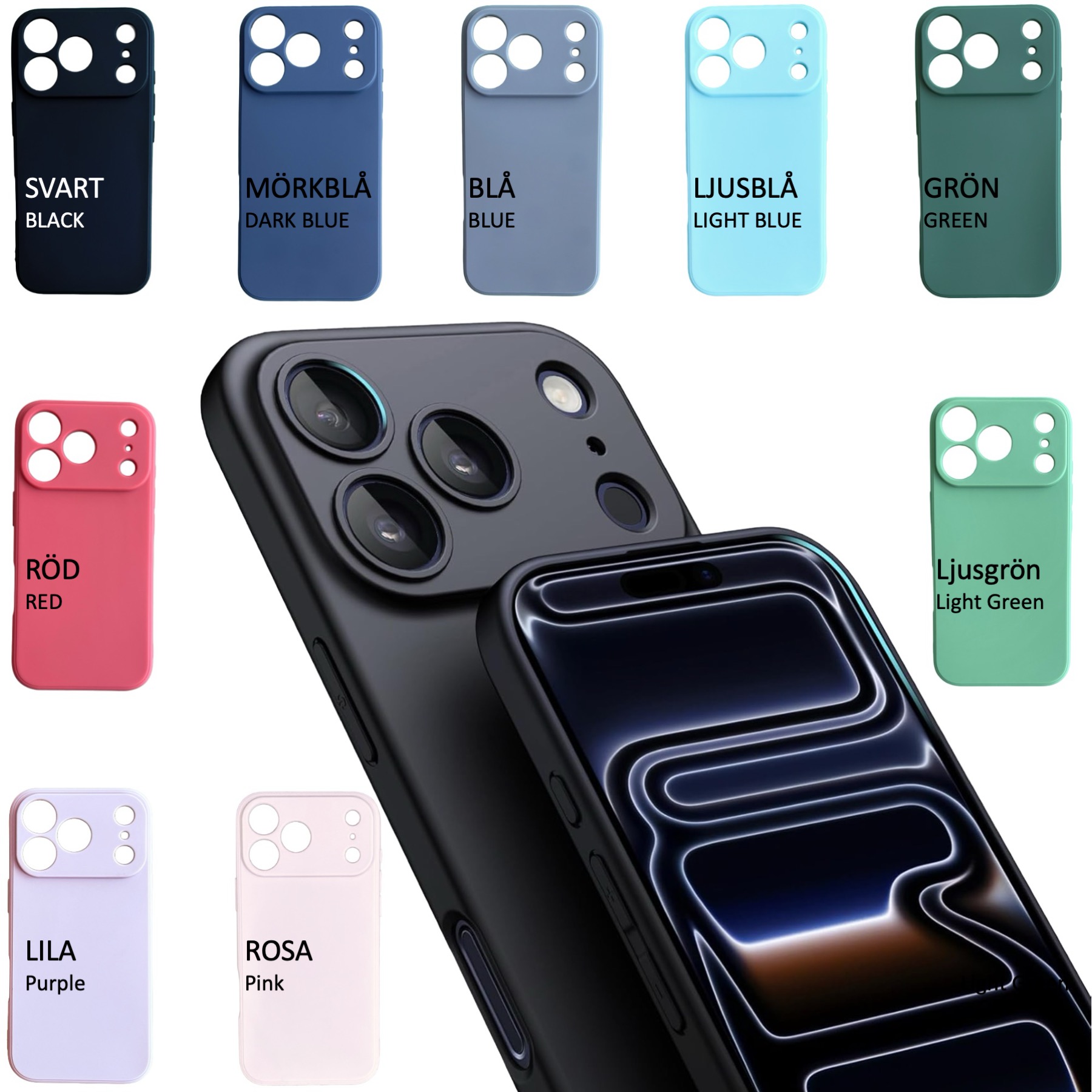 Iphone 17 Pro Max skal mobilskal silikon / TPU - VÄLJ: - 3