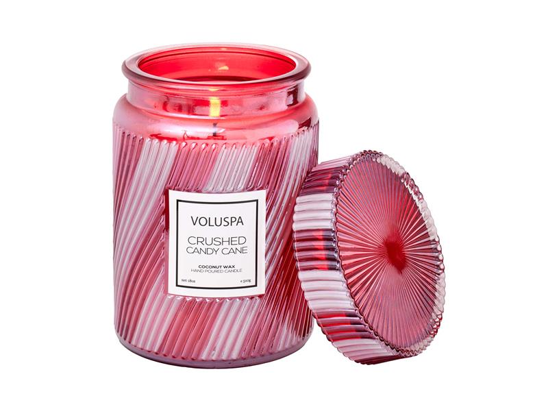 Voluspa Crushed Candy Cane Large Glass Jar