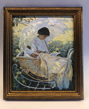 Painting in gold frame -Charlotte Jagter- foreign crafts