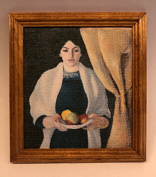 Painting in wooden frame -Charlotte Jagter- foreign craft
