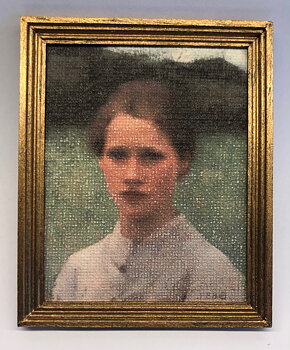 Painting in gold frame -Charlotte Jagter- foreign crafts