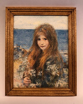 Painting in wooden frame -Charlotte Jagter- foreign craft