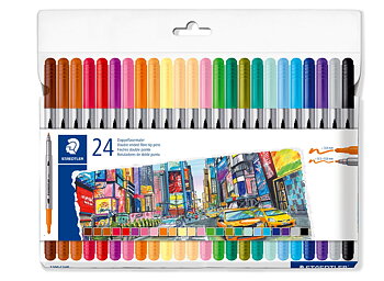 Staedtler : 24 st dubbelsidiga tuschpennor i ask 