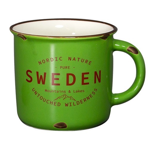 Mugg Stengods Sweden backcountry Grön