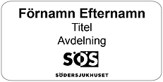 Namnskylt Södersjukhuset