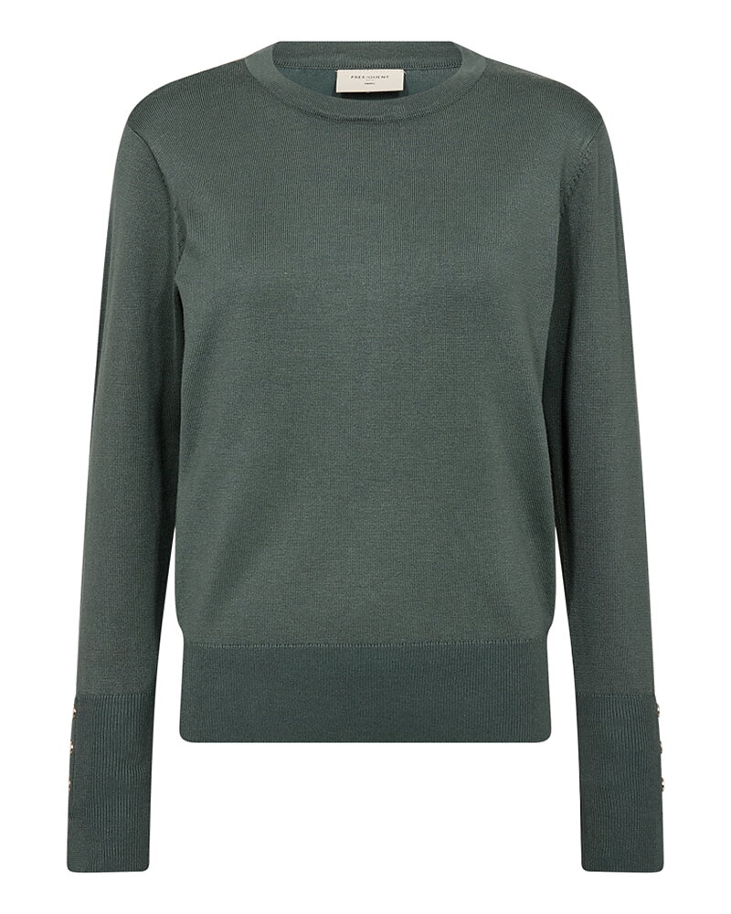 Jumper Katie med guldknappar olivgrön