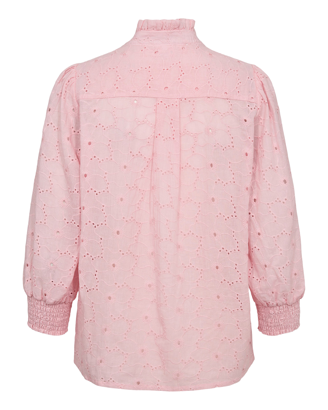 Blus Lela blommig genombruten i rosa - 6